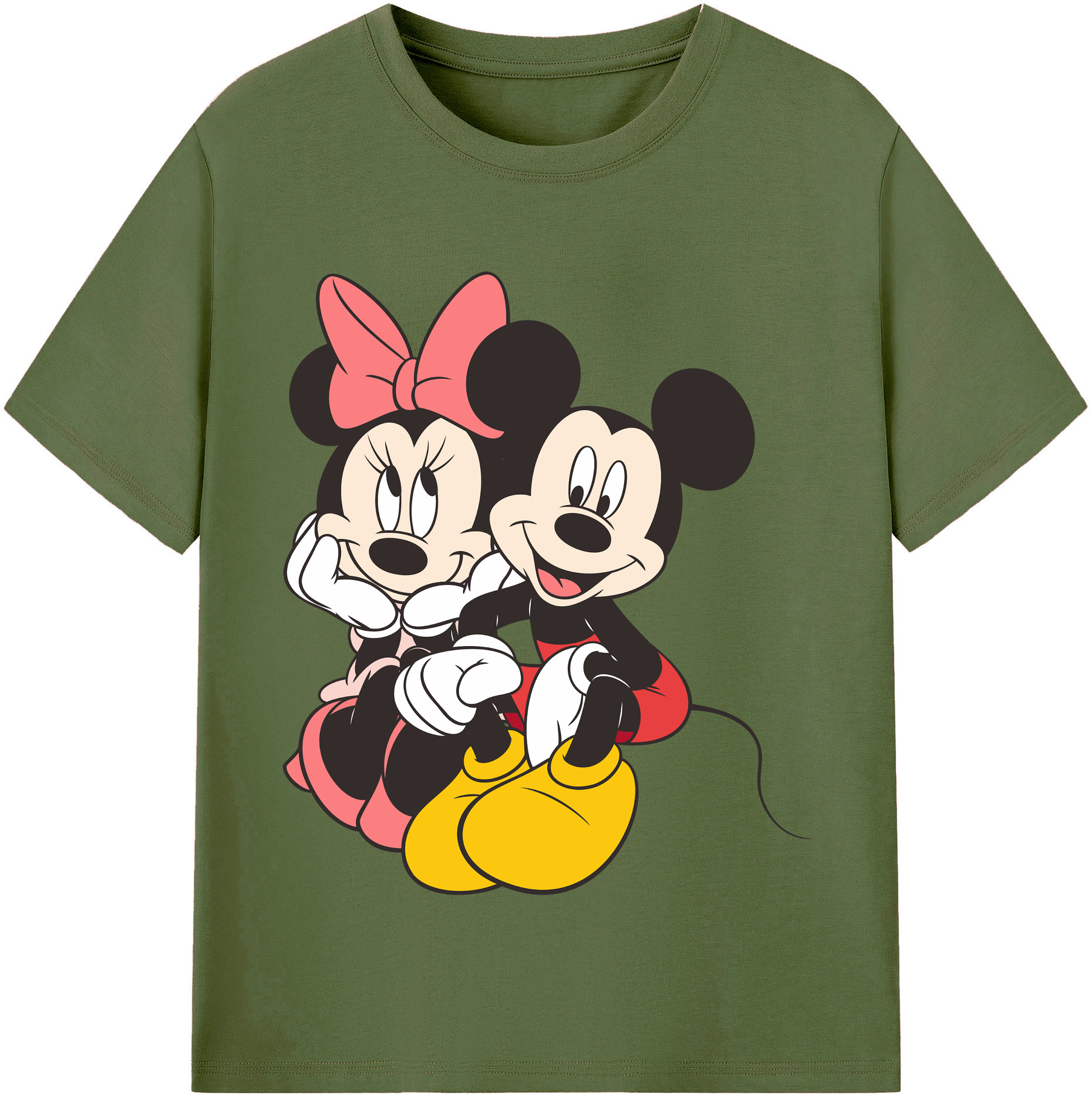 （画像用） ミッキーマウス Mickey Mouse 綿100％半袖Tシャツ（フロントプリント）